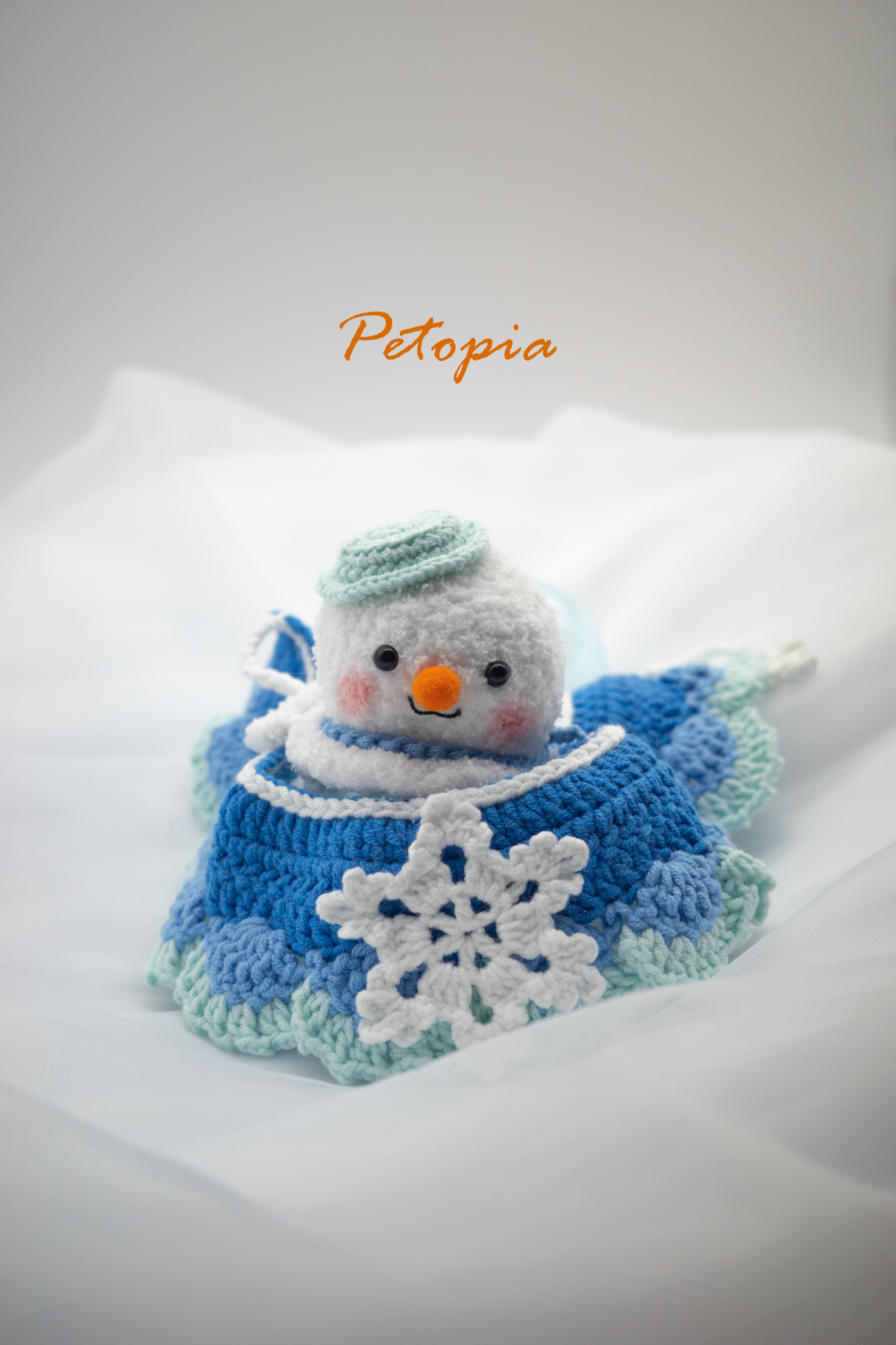 Blue-White Ombre Snowflake Frost Bib