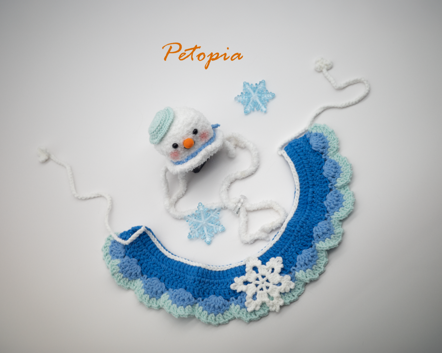 Blue-White Ombre Snowflake Frost Bib